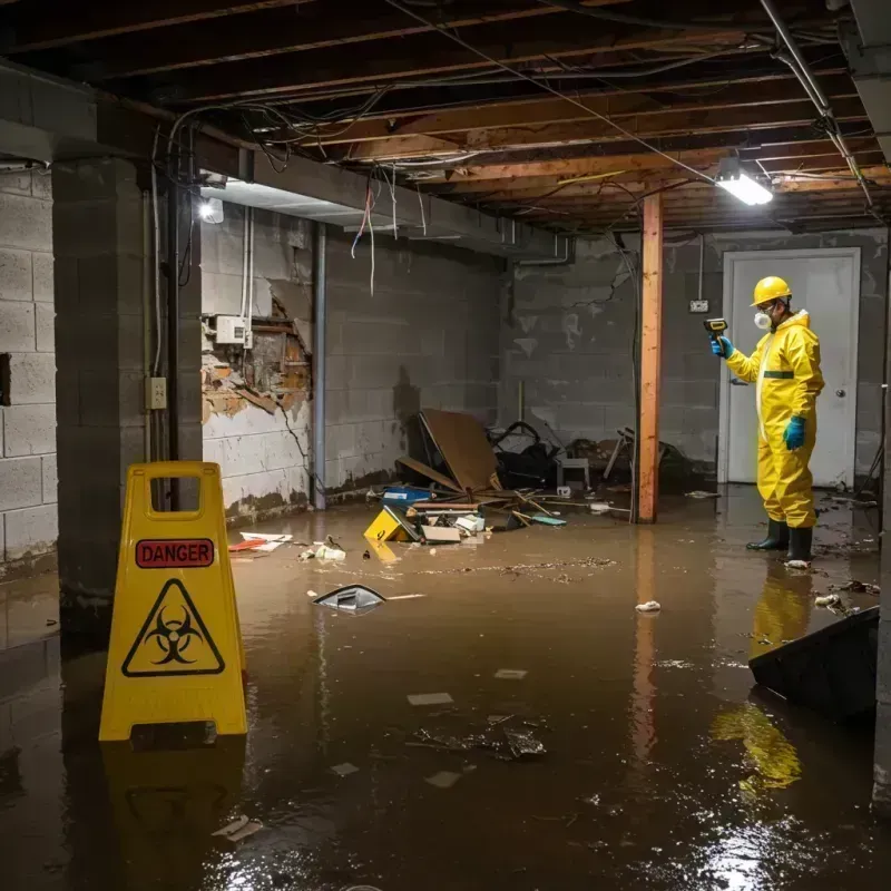 Flooded Basement Electrical Hazard in Bethany, WV Property